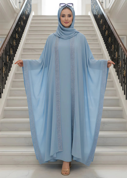 Cloud Blue Kaftan Abaya