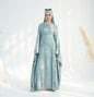Luxe Metallic-Embroidered Abaya Dress (Green)