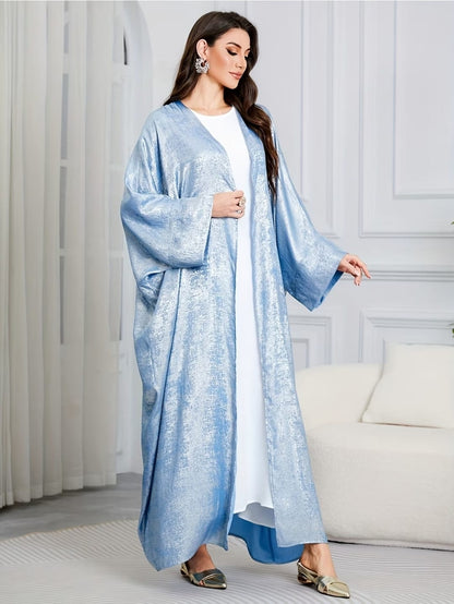 Luxe Metallic-Embroidered Kimono