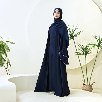 Luxury Crepe Satin Ruffle Sleeve Abaya