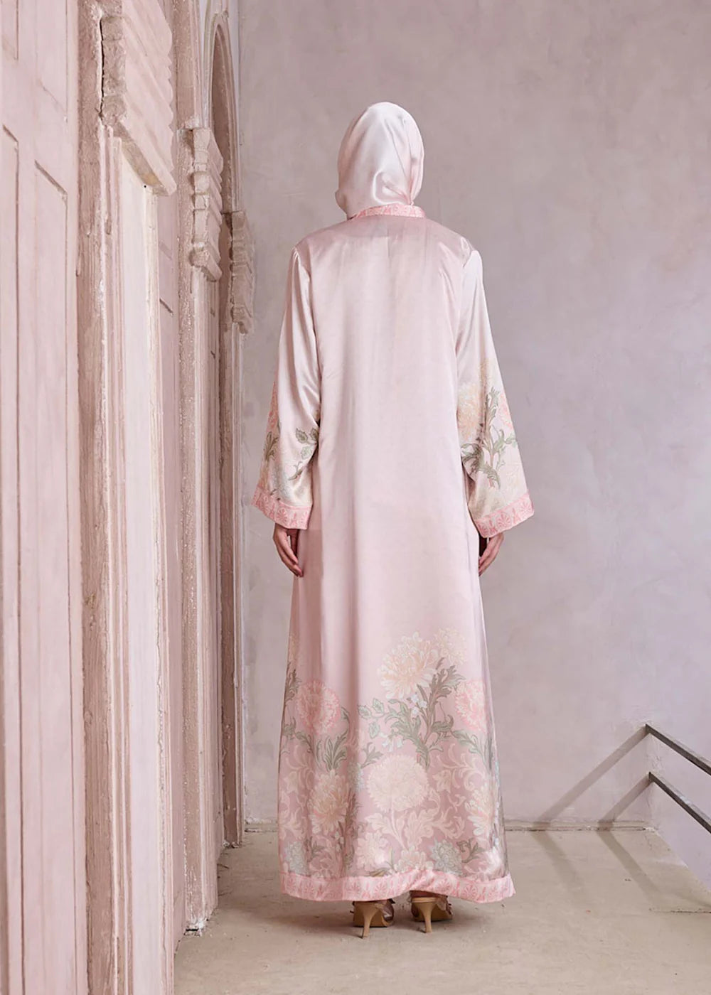 Floral Kaftan Silk Abaya