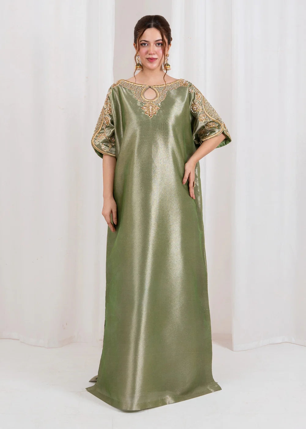 Olive Tissue Kaftan