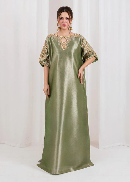 Olive Tissue Kaftan