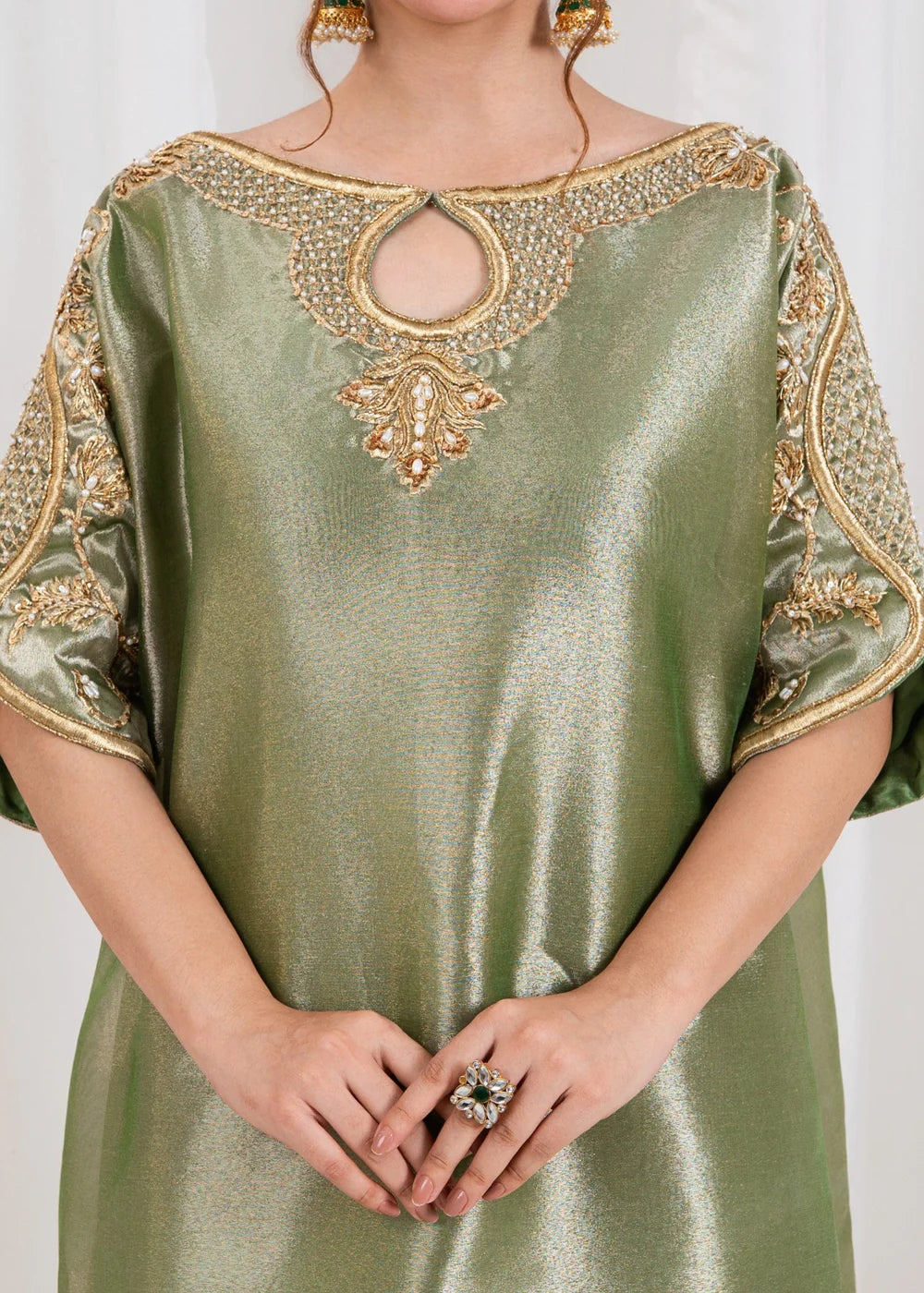 Olive Tissue Kaftan