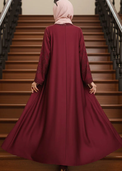 Maroon Cut Work